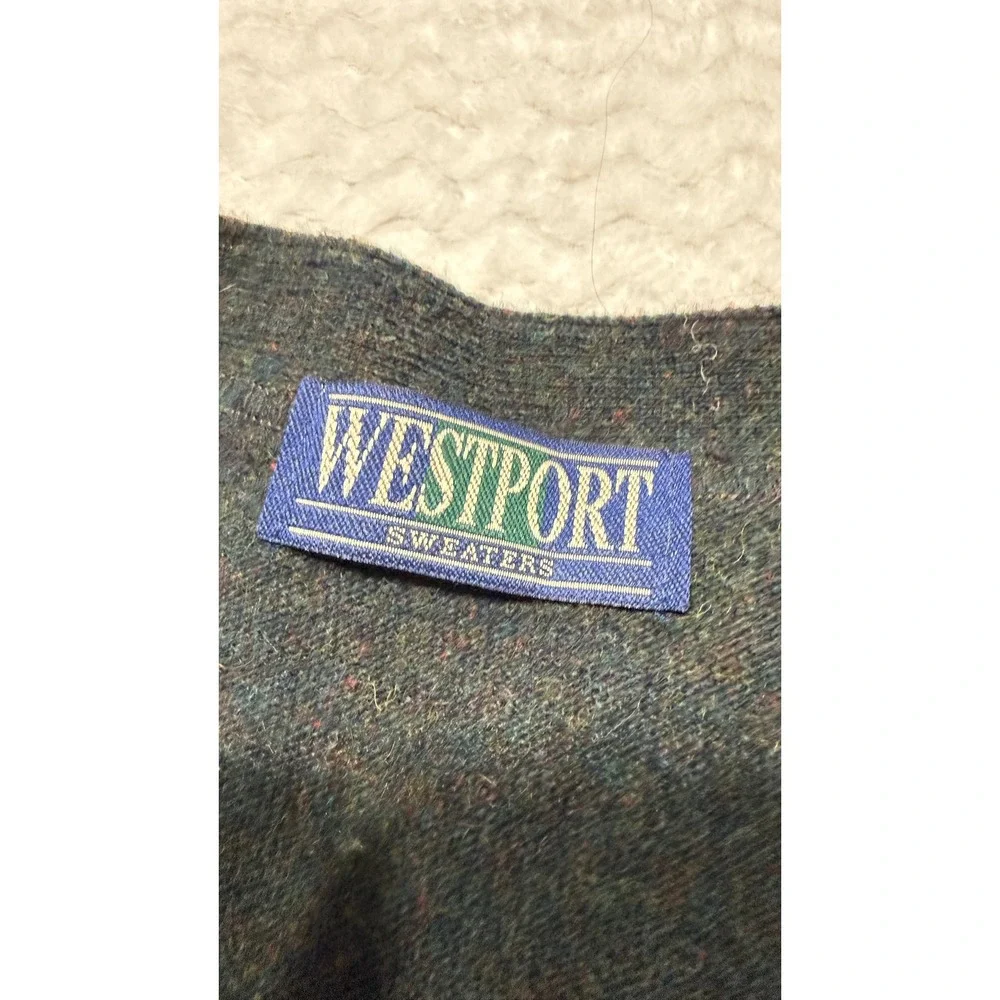 Westport Sweaters Mens Medium Gray Lambswool Blend V-Neck Button Cardigan 8063